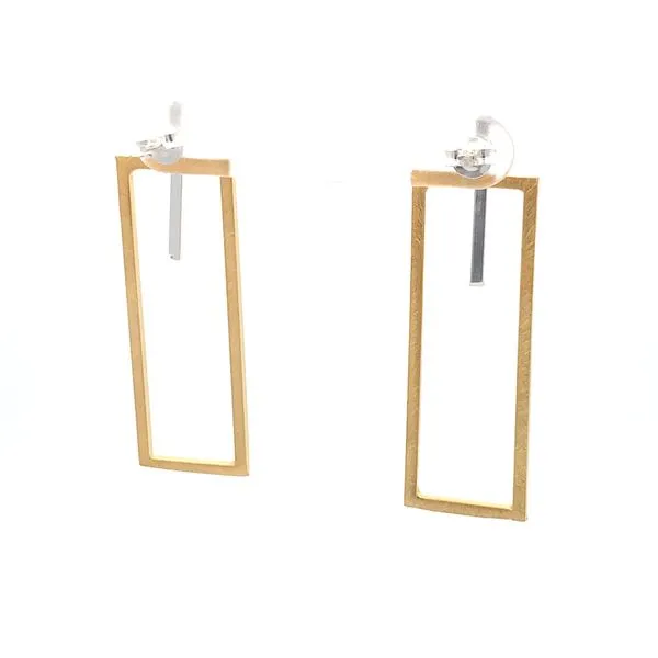 Sterling Silver Two Tone Adjustable Geo Earrings Image 4 Erica DelGardo Jewelry Designs Houston, TX