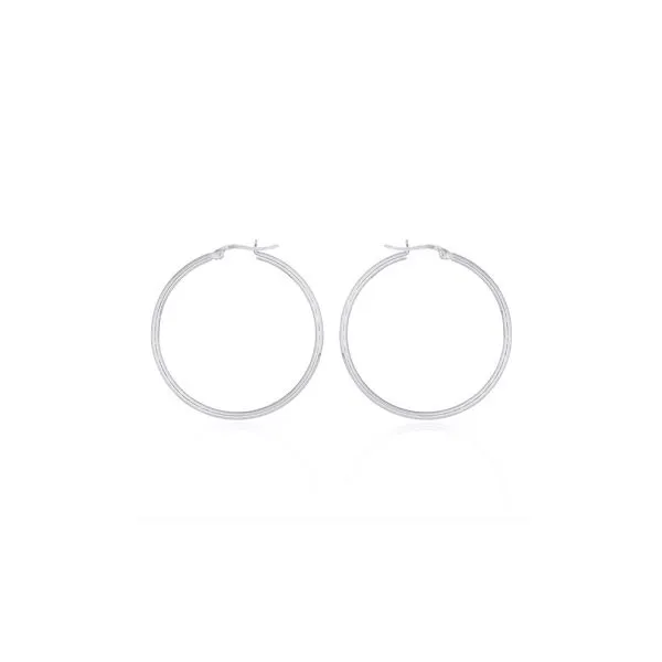 Sterling Silver Classic Tube Hoop Earrings - 40 mm Erica DelGardo Jewelry Designs Houston, TX