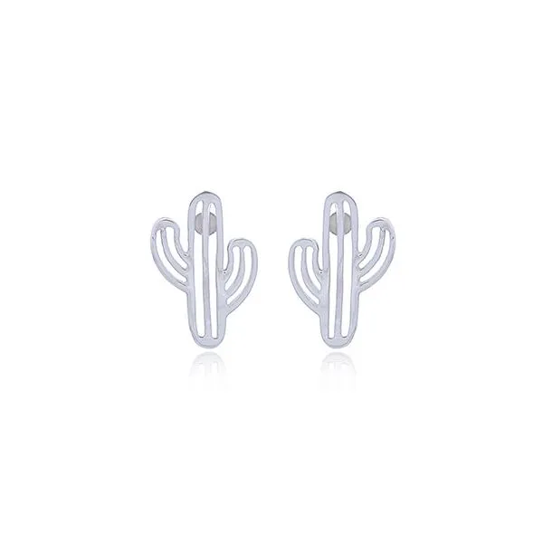 Sterling Silver Cactus Earrings Erica DelGardo Jewelry Designs Houston, TX