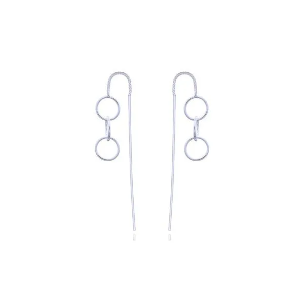 S.S. Triple Circle Threader Earrings Erica DelGardo Jewelry Designs Houston, TX