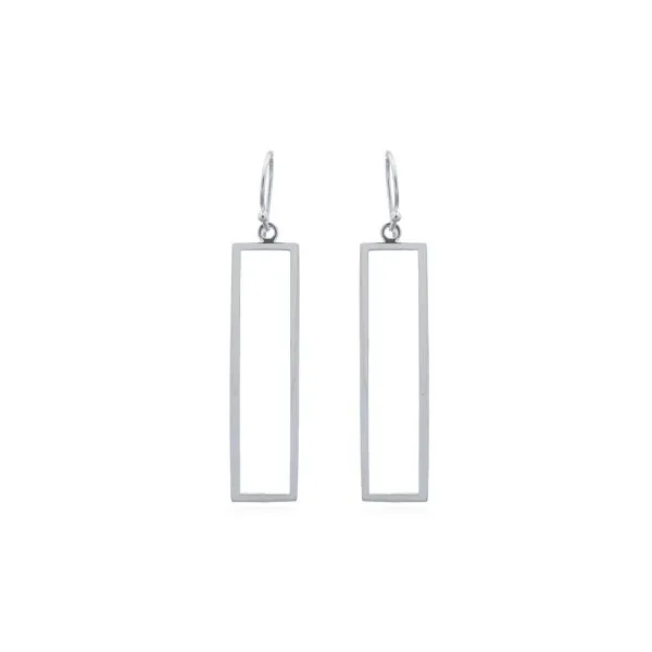 Sterling Silver Open Rectangular Drop Earrings Erica DelGardo Jewelry Designs Houston, TX