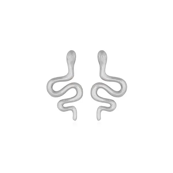 Sterling Silver Small Snake Earrings Erica DelGardo Jewelry Designs Houston, TX