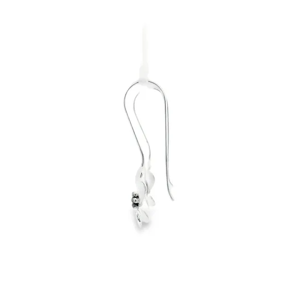 Sterling Silver Two Tone Hanging Flower Earrings Image 2 Erica DelGardo Jewelry Designs Houston, TX