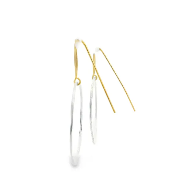 Sterling Silver Two Tone Round Earrings Image 2 Erica DelGardo Jewelry Designs Houston, TX