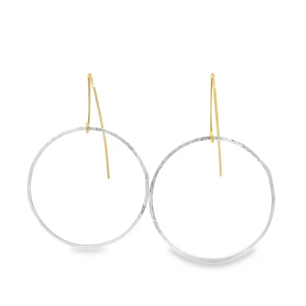 Sterling Silver Two Tone Round Earrings Erica DelGardo Jewelry Designs Houston, TX