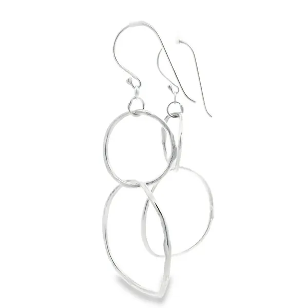 Sterling Silver Hanging Double Hoop Earrings Image 2 Erica DelGardo Jewelry Designs Houston, TX