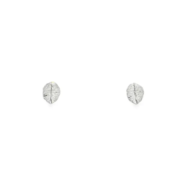 Sterling Silver Small Leaf Stud Earrings Erica DelGardo Jewelry Designs Houston, TX