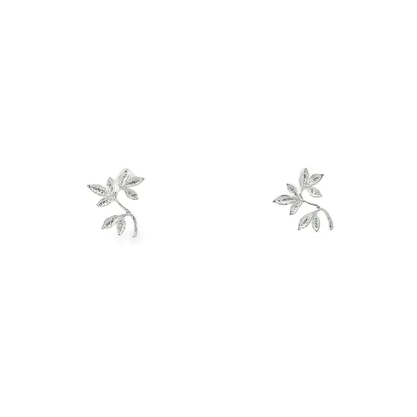 Sterling silver Small Leaves Branch Earrings Erica DelGardo Jewelry Designs Houston, TX