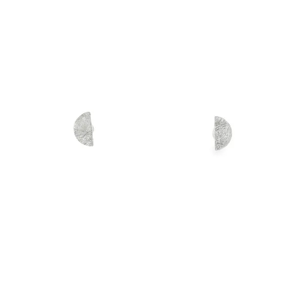Sterling Silver  Petite Brushed Half Circle Stud Earrings Erica DelGardo Jewelry Designs Houston, TX