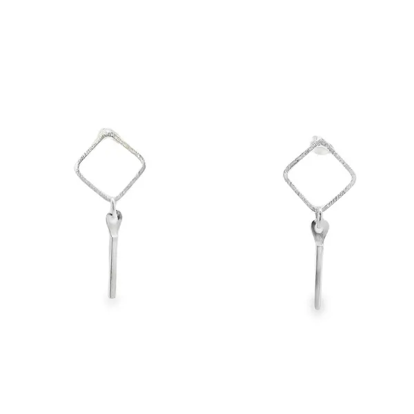 Sterling Silver Square with Dangle Earrings Erica DelGardo Jewelry Designs Houston, TX