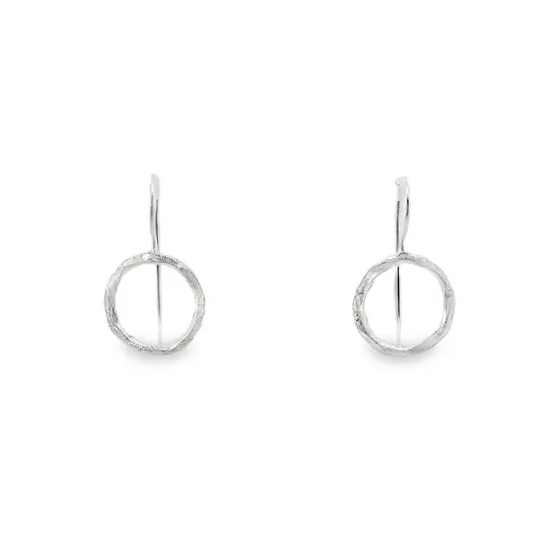 Sterling Silver Textured Circle  Earrings Erica DelGardo Jewelry Designs Houston, TX