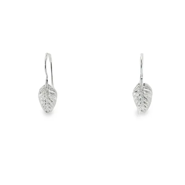 Sterling Silver Small Leaf Dangle Earrings Erica DelGardo Jewelry Designs Houston, TX