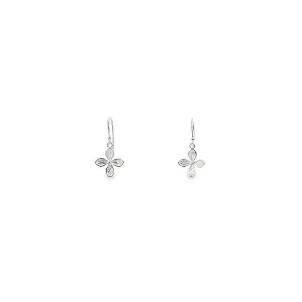 Sterling Silver Small Four Petals Flower Earrings Erica DelGardo Jewelry Designs Houston, TX