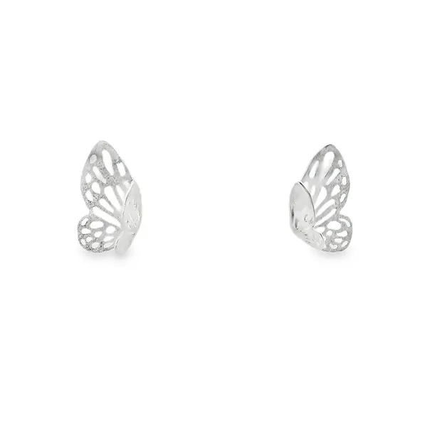 Sterling Silver Butterfly Wing Stud Earrings Erica DelGardo Jewelry Designs Houston, TX