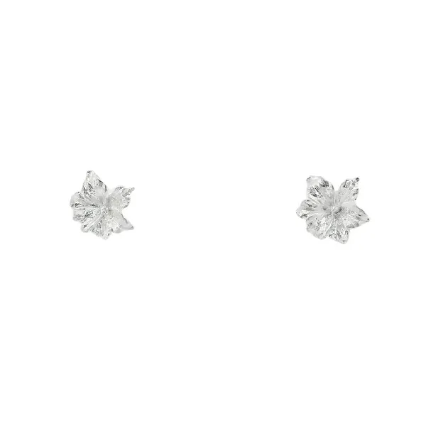 Sterling Silver Tropical Flower Stud Earring Erica DelGardo Jewelry Designs Houston, TX