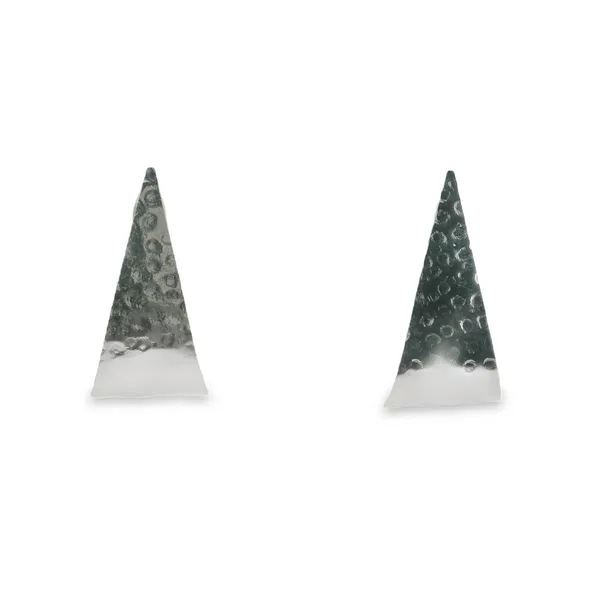 Sterling Silver Hammered Triangle Studs Image 2 Erica DelGardo Jewelry Designs Houston, TX