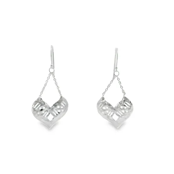 Sterling Silver Heart Dangle Earrings Erica DelGardo Jewelry Designs Houston, TX