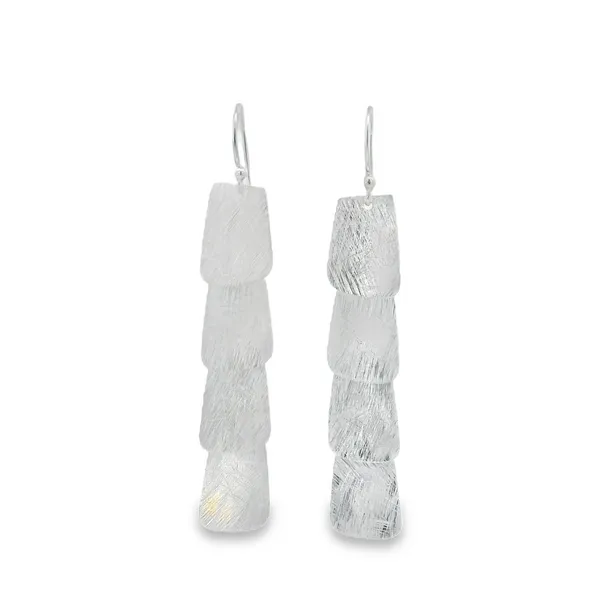 Sterling Silver Geometric Tabs Dangle Earrings Erica DelGardo Jewelry Designs Houston, TX