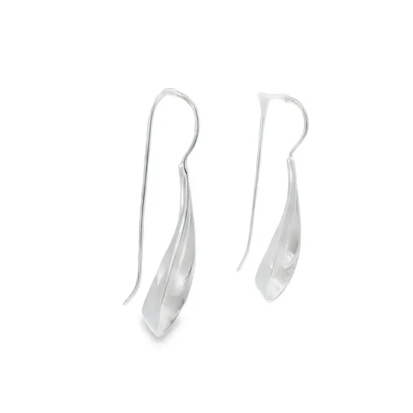 Sterling Silver Double Ribbon Loop Earrings Image 2 Erica DelGardo Jewelry Designs Houston, TX