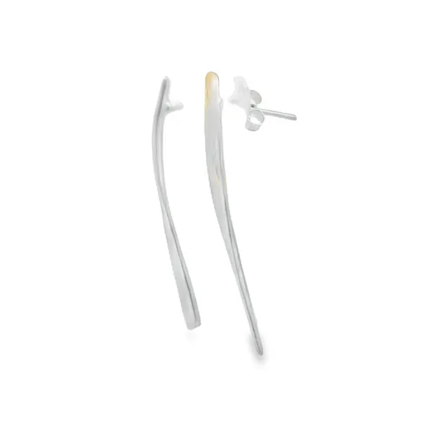 Sterling Silver Elongated Wavy Triangle Studs Image 2 Erica DelGardo Jewelry Designs Houston, TX