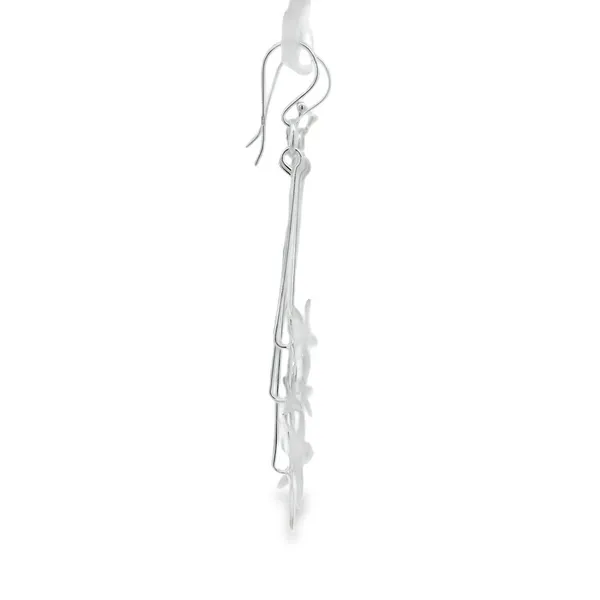 Sterling Silver Star Flower Dangling Earrings Image 2 Erica DelGardo Jewelry Designs Houston, TX