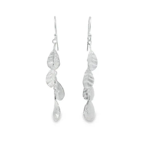 Sterling Silver Four Leaves Dangling Earrings Erica DelGardo Jewelry Designs Houston, TX