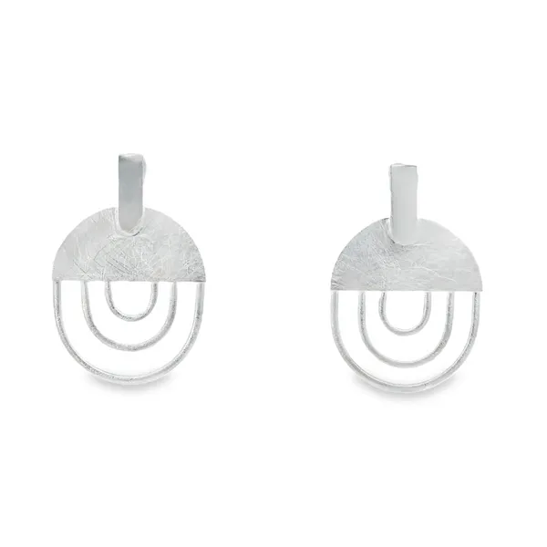 Sterling Silver Mid-Century Modern Arch Earrings Erica DelGardo Jewelry Designs Houston, TX
