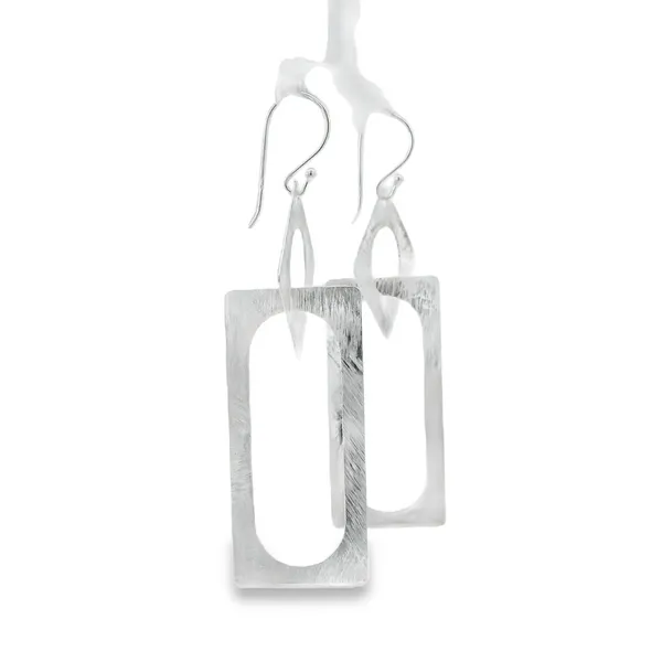 Sterling Silver Negative Space Earrings Image 2 Erica DelGardo Jewelry Designs Houston, TX