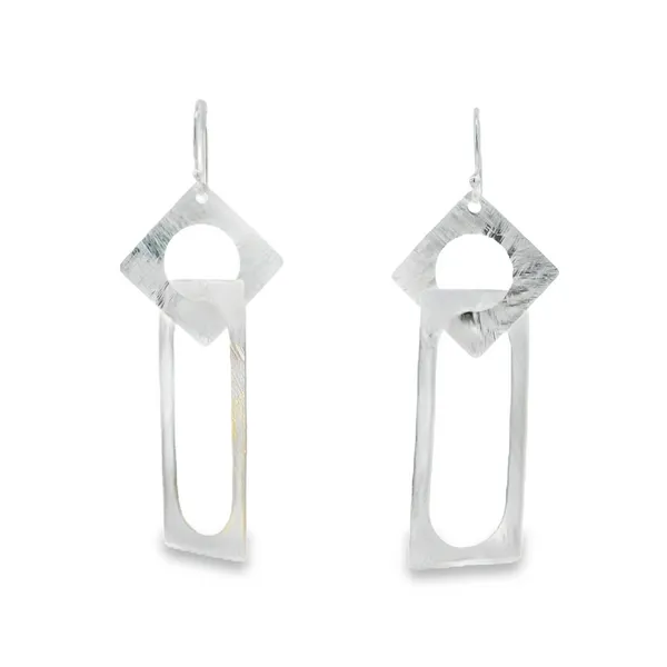 Sterling Silver Negative Space Earrings Erica DelGardo Jewelry Designs Houston, TX