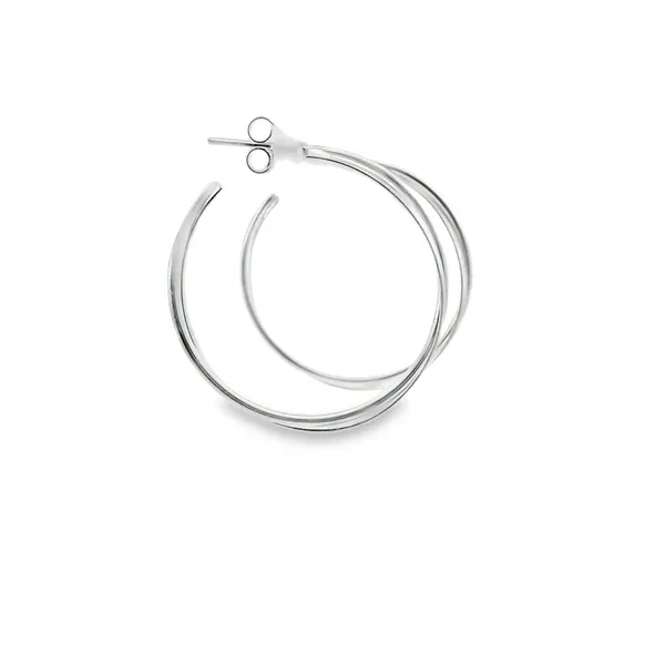 Sterling Silver Mixed Textured Hoops Image 2 Erica DelGardo Jewelry Designs Houston, TX