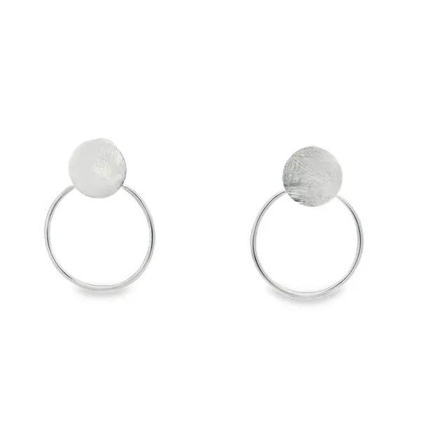 Sterling Silver Positive & Negative circle stud Earrings Erica DelGardo Jewelry Designs Houston, TX