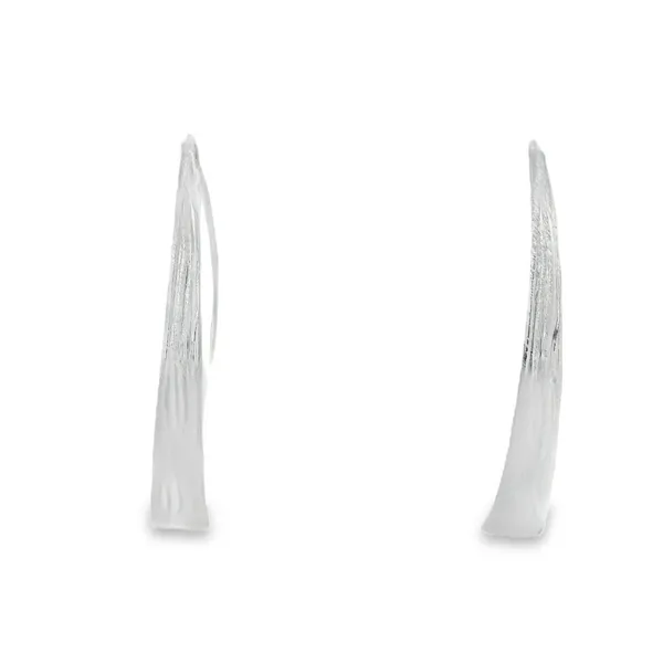 Sterling Silver Bark Textured half Hoop Earrings Erica DelGardo Jewelry Designs Houston, TX