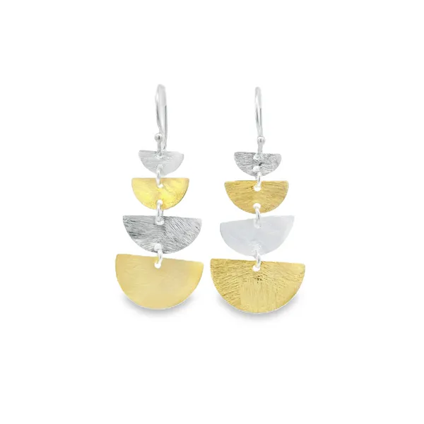 Gold Plated Sterling Silver Dangling Half Circles Earrings Erica DelGardo Jewelry Designs Houston, TX