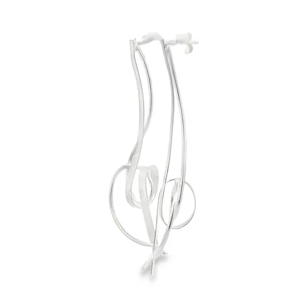 Sterling Silver Intertwined Ribbon Earrings Image 2 Erica DelGardo Jewelry Designs Houston, TX