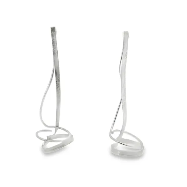 Sterling Silver Organic Flowing Ribbon Earrings Erica DelGardo Jewelry Designs Houston, TX
