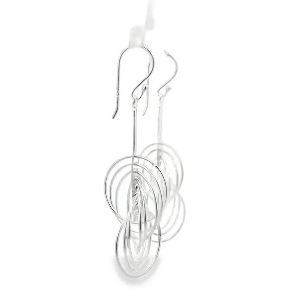Sterling Silver Multi-Circle Bar Earrings Image 2 Erica DelGardo Jewelry Designs Houston, TX