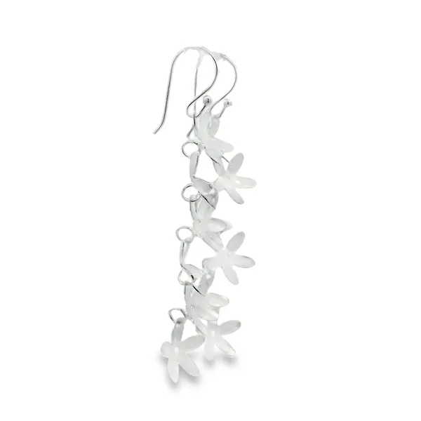 Sterling Silver 6 Flower Dangle Earrings Image 2 Erica DelGardo Jewelry Designs Houston, TX