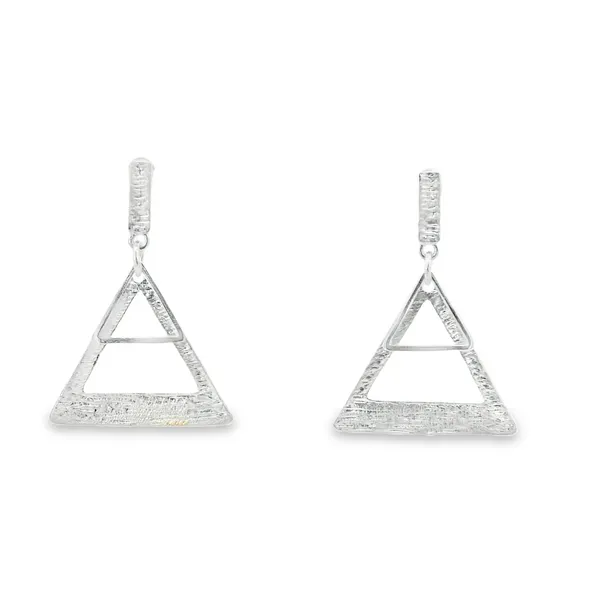 Sterling Silver Double Triangle Dangle Earrings Erica DelGardo Jewelry Designs Houston, TX