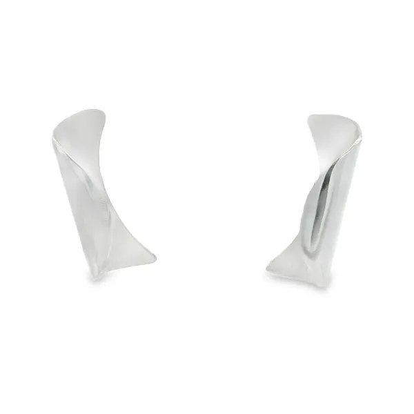 Sterling Silver Medium Curled Mixed Texture Earrings Erica DelGardo Jewelry Designs Houston, TX