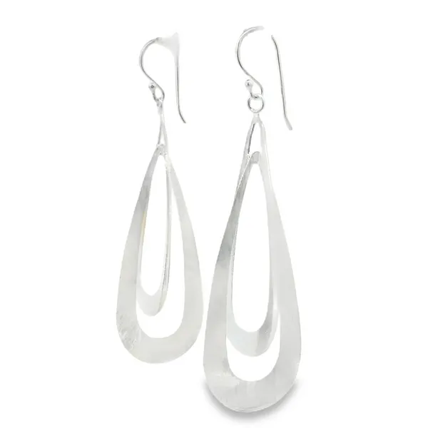 Sterling Silver Intertwined Teardrop Dangle Earrings Image 2 Erica DelGardo Jewelry Designs Houston, TX