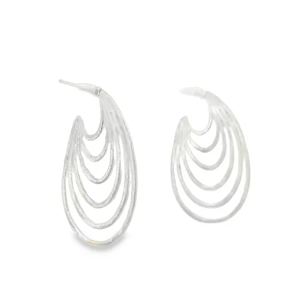 Sterling Silver Static Swoop Earrings Erica DelGardo Jewelry Designs Houston, TX