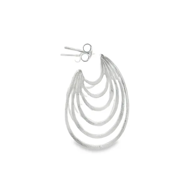 Sterling Silver Static Swoop Earrings Image 2 Erica DelGardo Jewelry Designs Houston, TX