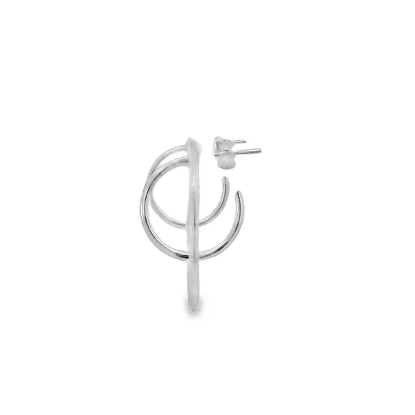 Sterling Silver Orbital Hoop Earrings Image 2 Erica DelGardo Jewelry Designs Houston, TX