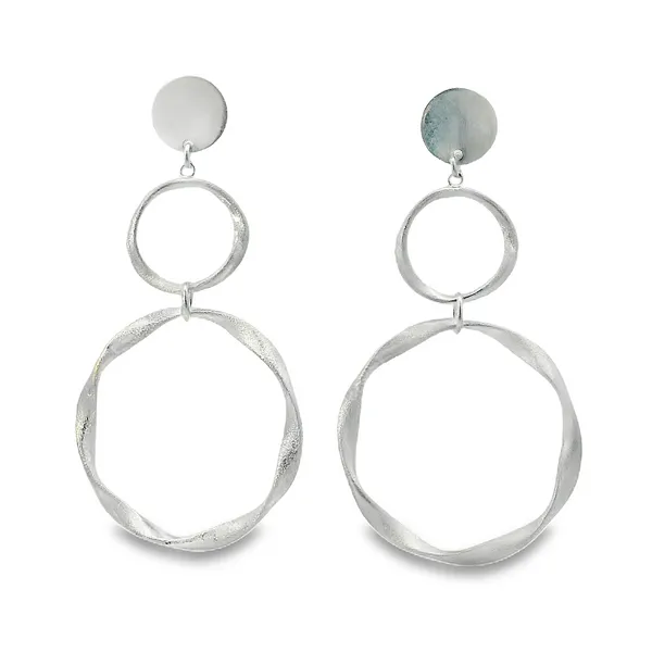 Sterling Silver Organic Twisted Multi-Circle Dangle Earrings Erica DelGardo Jewelry Designs Houston, TX