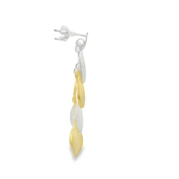 S.S. GP Two Tone Marquise Dangles Medium Earrings Image 2 Erica DelGardo Jewelry Designs Houston, TX