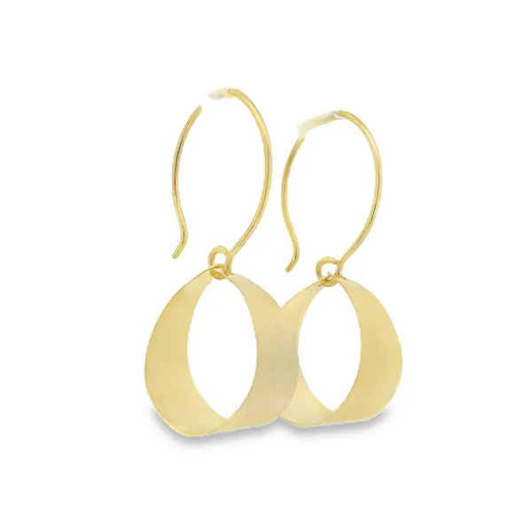 S.S. GP Brushed Finish Loop Dangle Earrings Image 2 Erica DelGardo Jewelry Designs Houston, TX