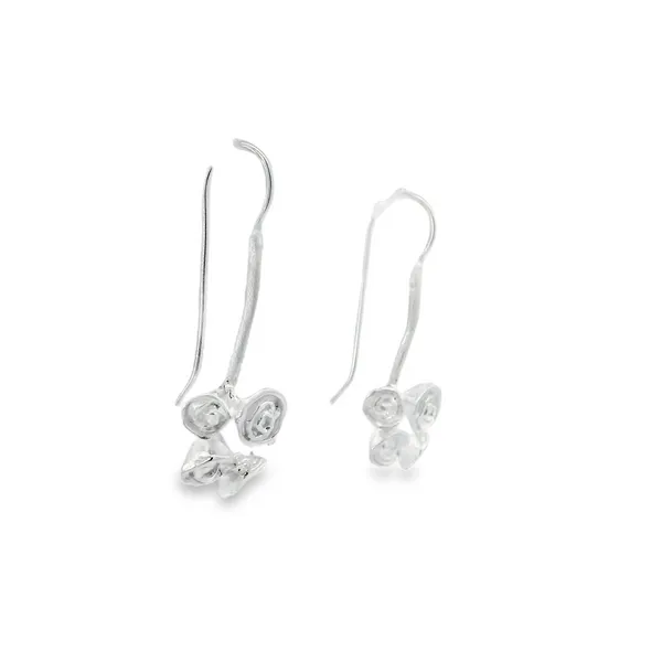 Sterling Silver Flower Bouquet Drop Earrings Image 2 Erica DelGardo Jewelry Designs Houston, TX