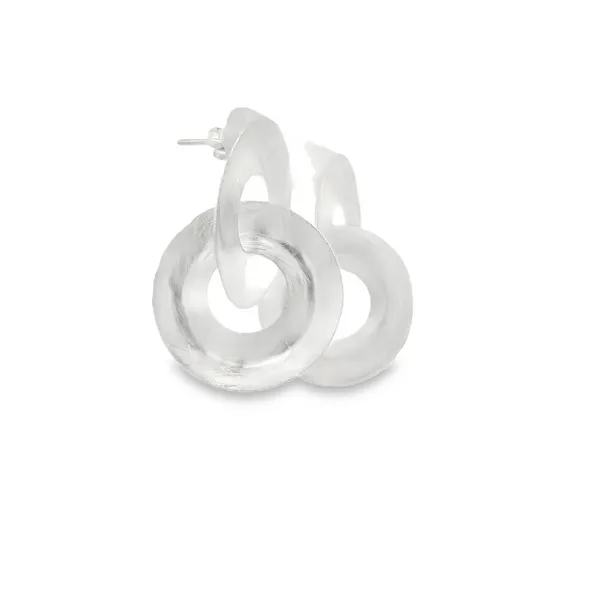 Sterling Silver Double Washer Earrings Image 2 Erica DelGardo Jewelry Designs Houston, TX