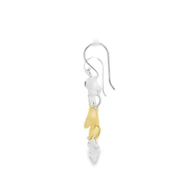 G.P. Sterling Silver Two tone Dangling Flower Earrings Image 2 Erica DelGardo Jewelry Designs Houston, TX