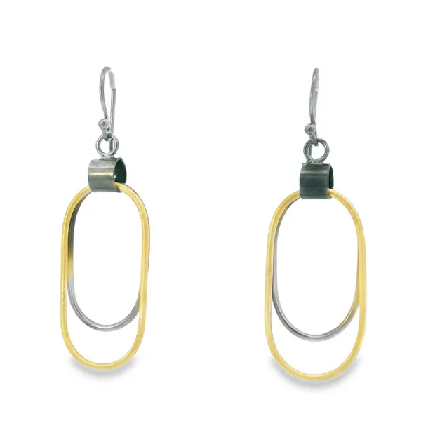 G.P. Sterling Silver Two tone Double Loop Earrings Erica DelGardo Jewelry Designs Houston, TX
